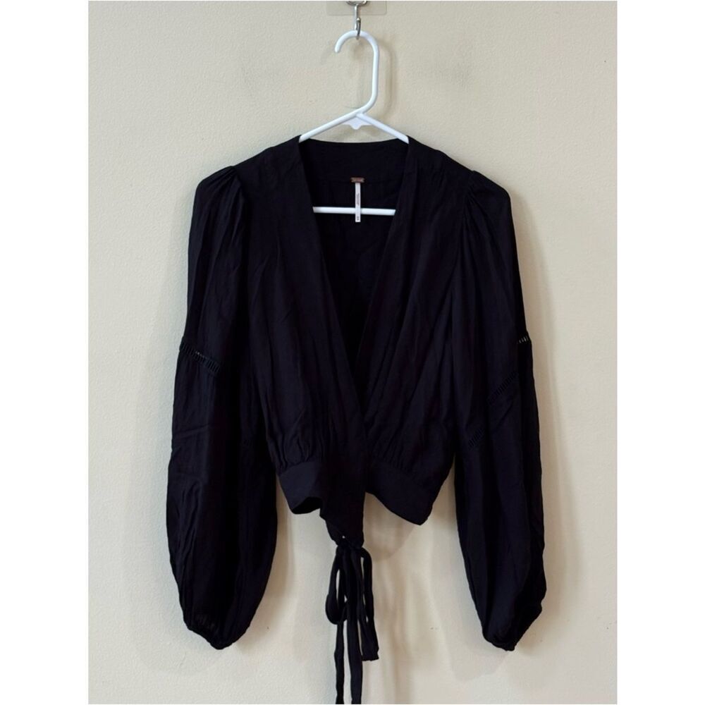 Free People Wrap Tie Front Top